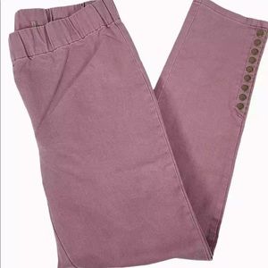 Soft Surroundings metro pant petite large. Mauve, pink, rose. Snaps. Elastic.